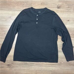 J. Crew Vintage-wash cotton henley gray, Size XL